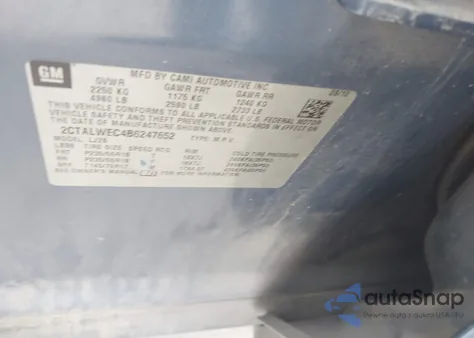 2011 GMC Terrain Slt-2 z USA, uszkodzony, nr VIN 2CTALWEC4B6247652